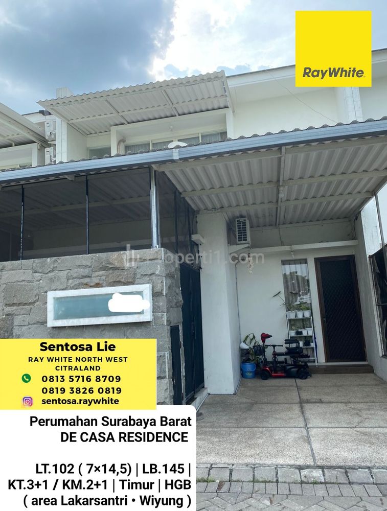 Dijual Rumah Lantai De Casa Residence Lakarsantri Surabaya Barat