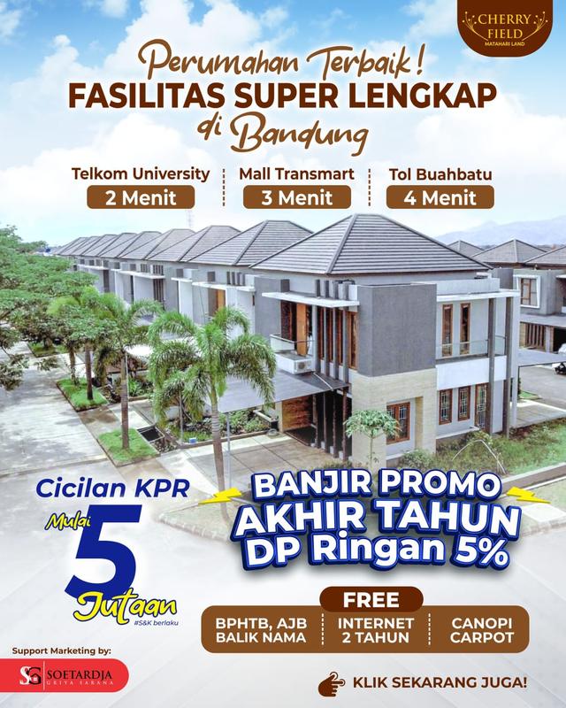 Jual Rumah Kawasan di Bandung Dekat Gerbang Tol - Cherry Field