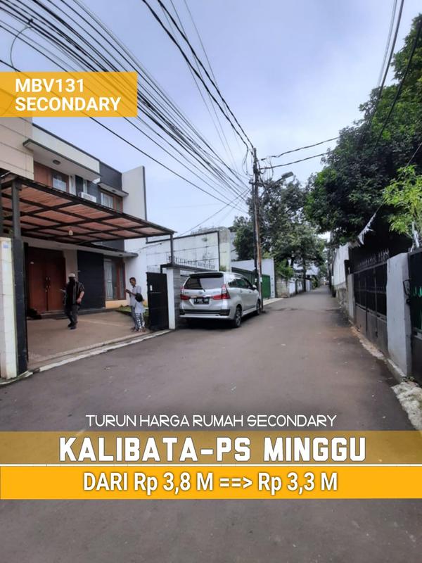 Turun Harga Jual Cepat Rumah 2 Lantai di Kalibata Pasar Minggu Jakarta Selatan - 4+1 Kamar Tidur