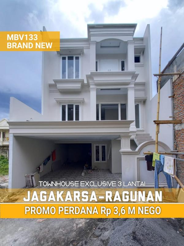 Jual Townhouse Exclusive 3 Lantai di Pinggir Jalan Utama Area Premium Jagakarsa Jakarta Selatan