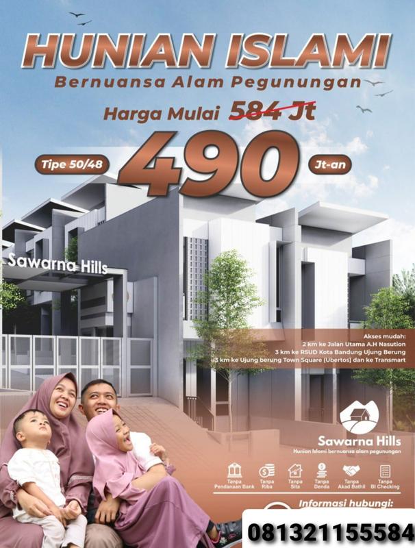 Dijual Hunian Islami di Sawarna Hills Bandung - 2 Kamar Tidur