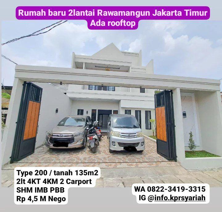 Jual Rumah Baru 2 Lantai di Rawamangun Jakarta Timur - Ada Rooftop