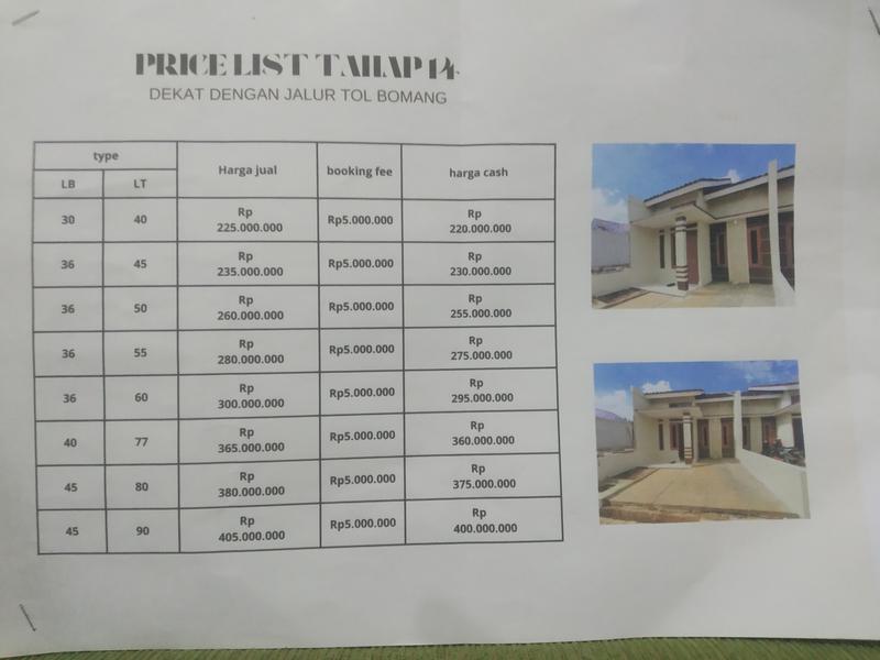 Jual Rumah Cluster Baru Harga Murah dekat Stasiun di Jl. Parakan Jati Bojong Gede Bogor