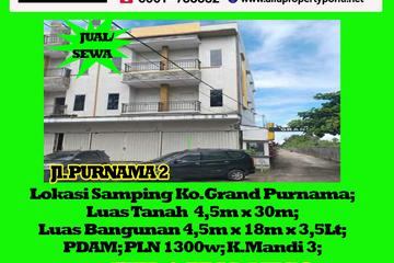 Alfa Property - Disewakan/Dijual Ruko di Jalan Purnama 2 Pontianak - 3.5 Lantai | LT 135 m2 | LB 283.5 m2