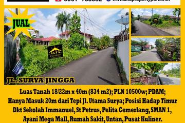 Alfa Property - Dijual Tanah di Jalan Surya Jingga Pontianak - Luas Tanah 834 m2 SHM