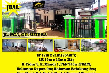 Alfa Property - Dijual Rumah Jalan PGA Gg. Sutera Kota Pontianak - 2 Lantai, 5 Kamar Tidur, LT 254m2, LB 240m2