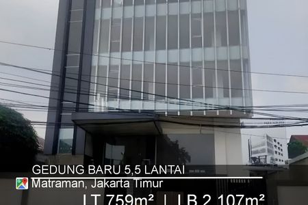 Jual Murah Gedung Baru 5½ Lantai di Matraman Jakarta Timur