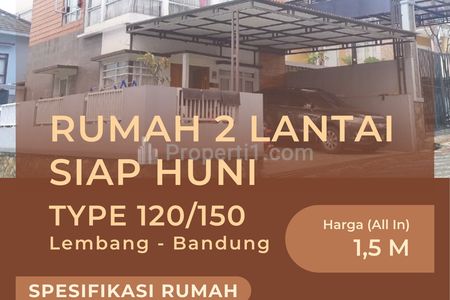 Dijual Rumah Hook 2 Lantai Strategis Pinggir Jalan Kolonel Masturi Lembang 