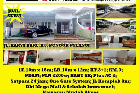 Alfa Property - Disewakan Rumah di Pondok Pelangi Pontianak - 3+1 Kamar Tidur, LT 180m2, LB 120m2