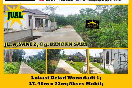 Alfa Property - Dijual Tanah di Gg. Ringin Sari Kota Pontianak - Luas Tanah 920 m2