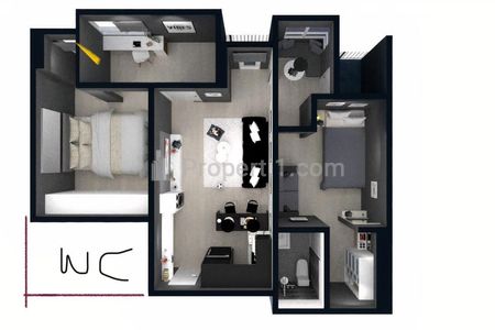 Jual Combined Apartment Cinere Bellevue Suites 2BR