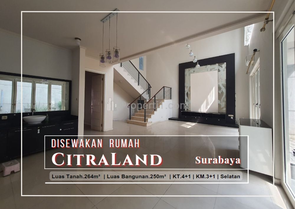 Sewa Rumah Menawan Siap Huni Lokasi Prestisius di Citraland Surabaya