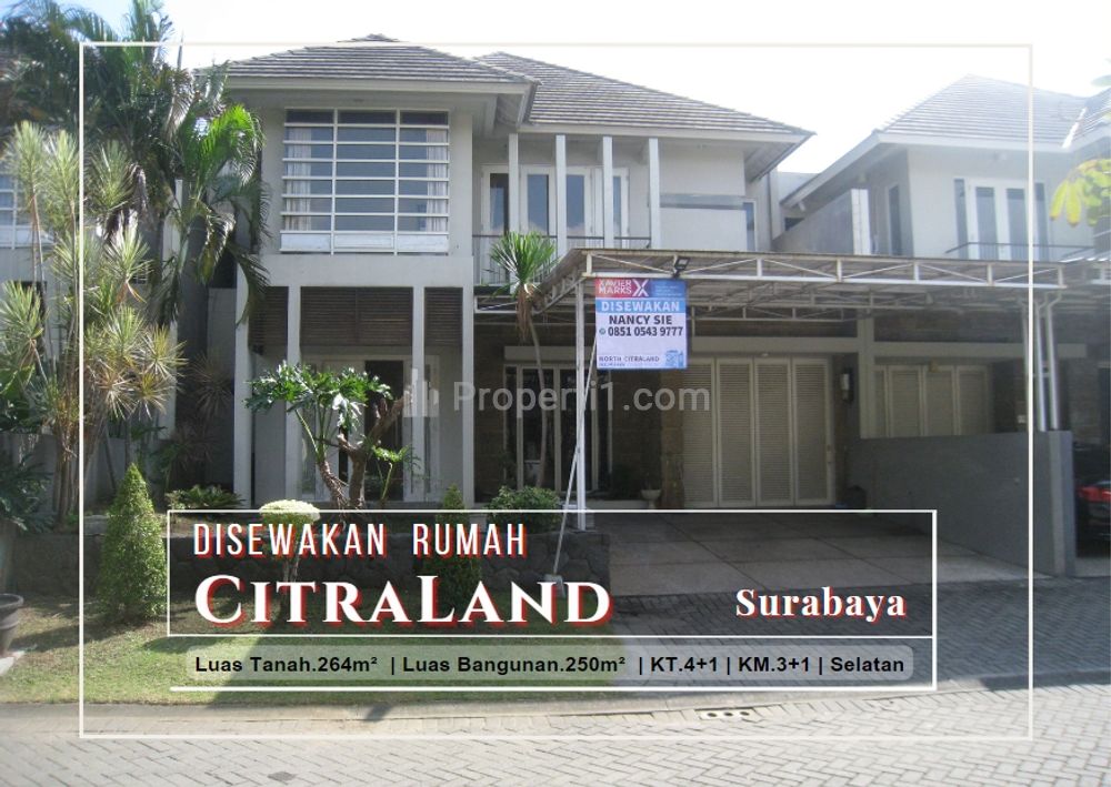 Sewa Rumah Menawan Siap Huni Lokasi Prestisius di Citraland Surabaya