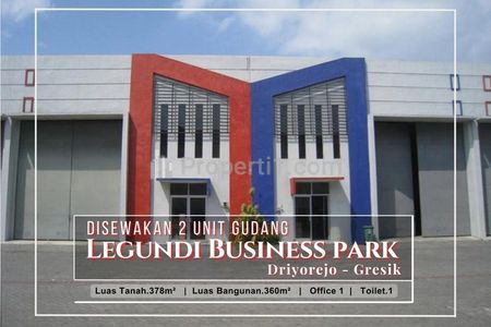 Disewakan 2 Unit Gudang di Pergudangan Legundi BizPark, Driyorejo, Gresik