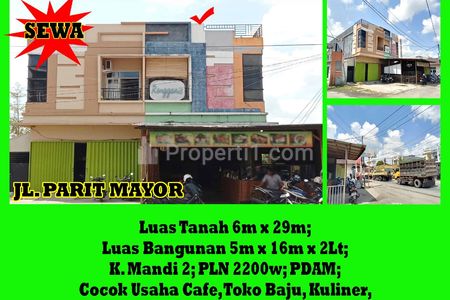 Disewakan Ruko di Jalan Parit Mayor Kota Pontianak - Alfa Property