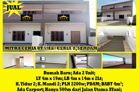 Alfa Property - Dijual Rumah di Jl. Sungai Raya Dalam, Komplek Mitra Ceria Utama, Pontianak, Kalimantan Barat - 2 Lantai | 2 KT | LT 76m2 | LB 112m2