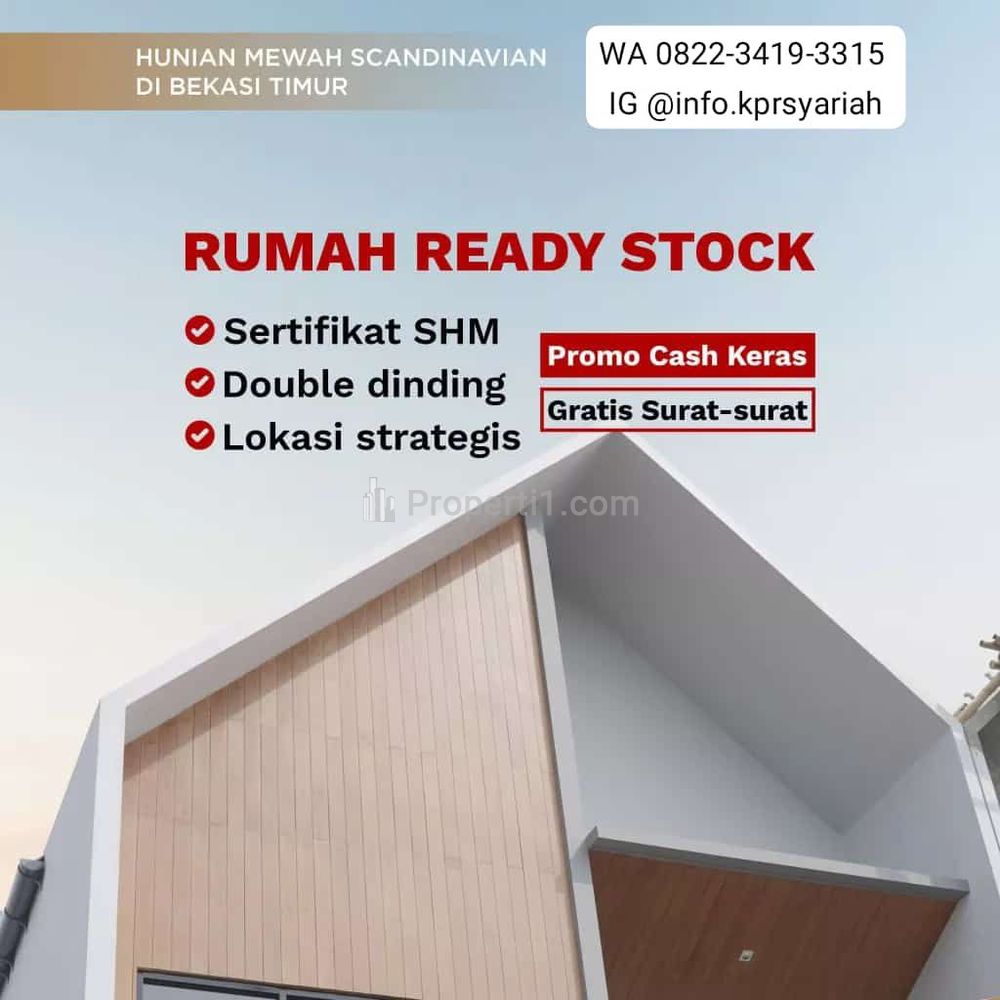 Dijual Rumah Ready Design Scandinavian di Mustika Jaya Bekasi