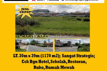 Alfa Property - Dijual Tanah di Karya Baru Pontianak - Luas T anah 1170 m2 SHM