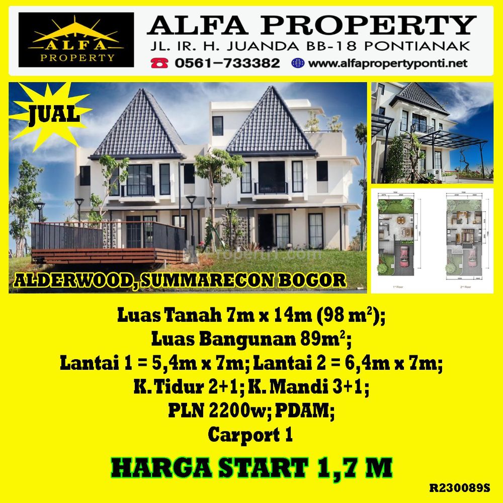 Dijual Rumah di Cluster Alderwood Summarecon Bogor - Alfa Propety