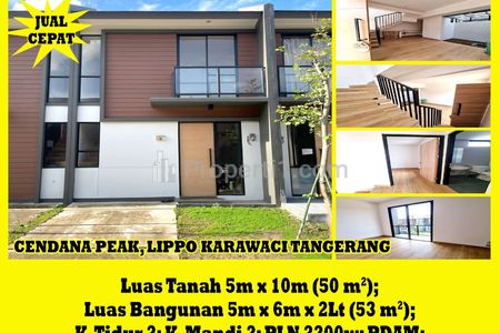 Dijual Rumah 2 Kamar di Cendana Peak Lippo Karawaci Tangerang - Alfa Property