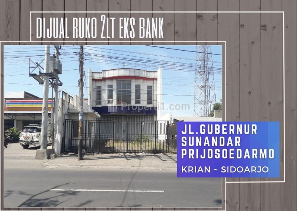 Dijual Ruko Strategis 2 Lantai Eks Kantor Bank di Krian Sidoarjo