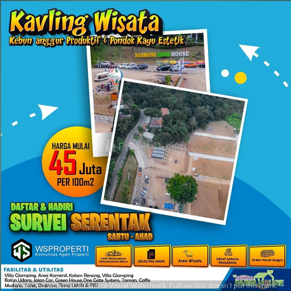 Dijual Termurah Tanah Kavling Kawasan Wisata Buah Anggur Strategis dekat Jalan Transyogi Bogor Timur