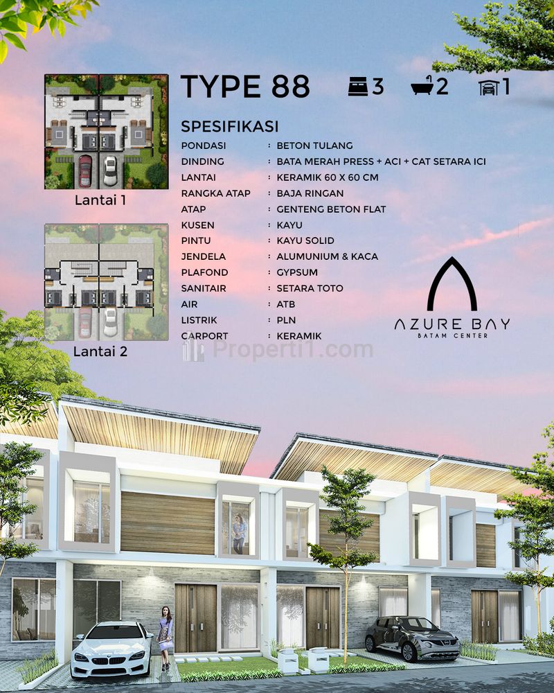 Dijual Rumah di Perumahan Azure Bay Batam Center