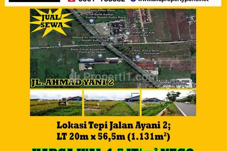 Alfa Property - Dijual Tanah di Jl. Ahmad Yani 2 Kota Pontianak - Luas Tanah 1131 m2 SHM