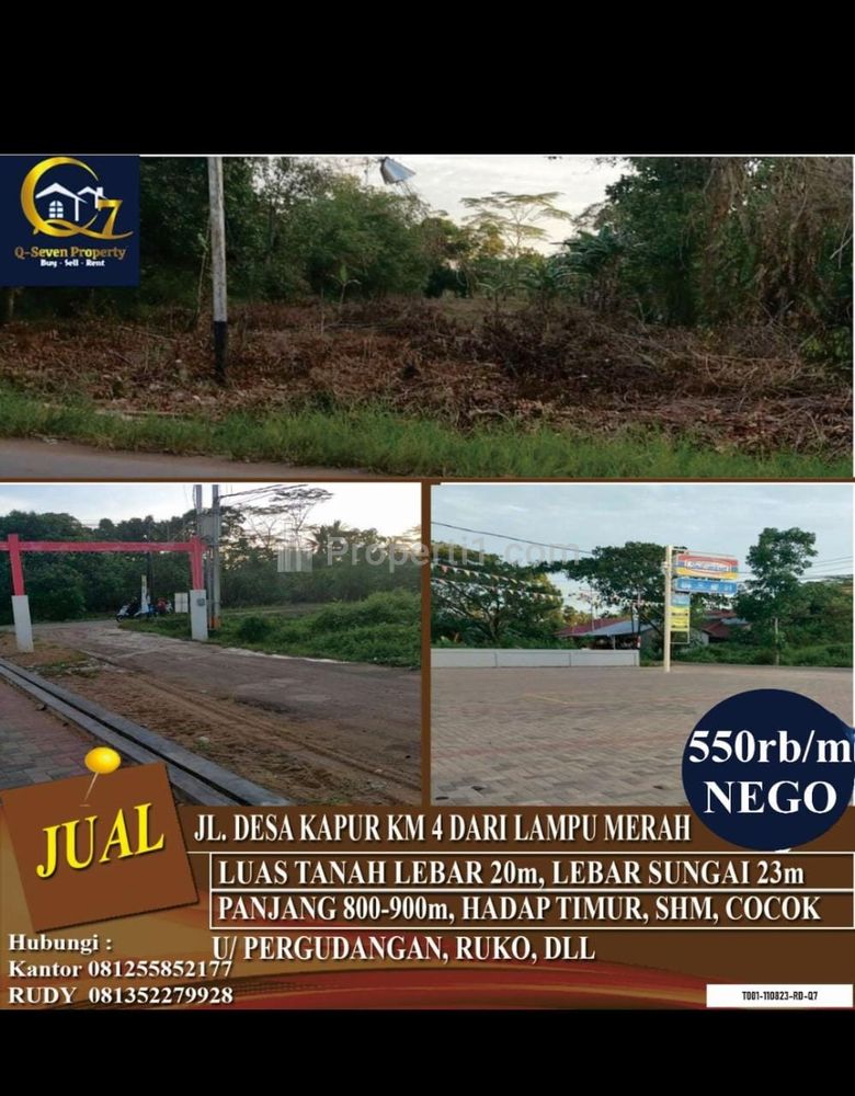 Dijual Tanah Tepi Jalan Desa Kapur Sampai Sungai Kapuas Pontianak