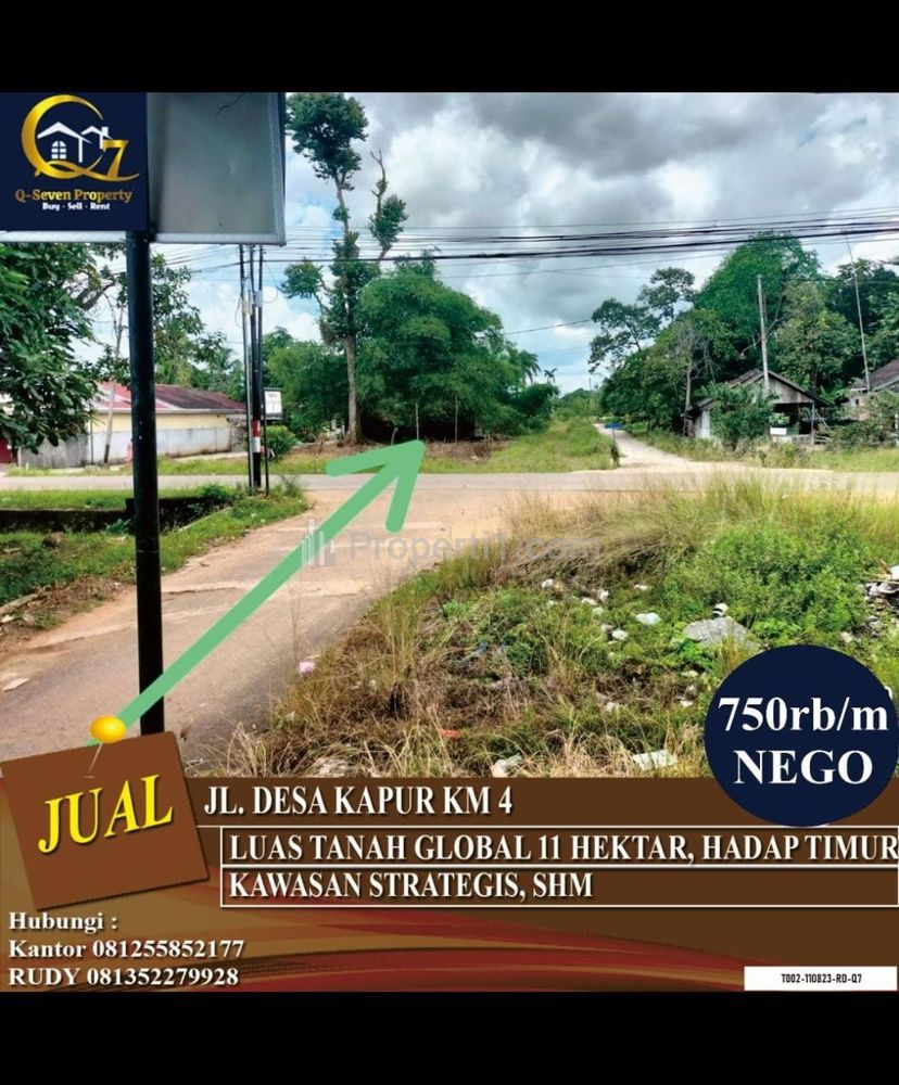 Dijual Tanah Tepi Jalan Desa Kapur Sampai Sungai Kapuas Pontianak