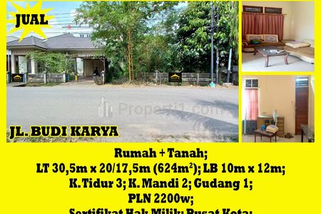 Alfa Property - Dijual Rumah 3 Kamar SHM di Jalan Budi Karya Kota Pontianak - LT 624 m2, LB 120 m2