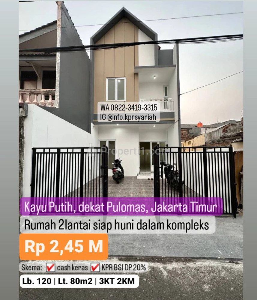 Jual Rumah 2 Lantai Model Scandinavian dalam Kompleks di Kayu Putih Pulo Gadung Jakarta Timur