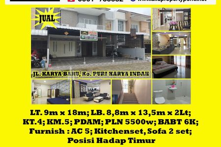 Alfa Property - Dijual  Rumah di Puri Karya Indah Pontianak - 2 Lantai, 4 Kamar Tidur, Full Furnished