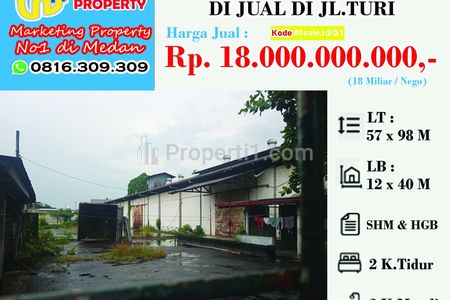 Dijual Tanah/Gudang/Rumah dengan Total Luas Lahan 4.352 m2, Ex Kantor/Gudang, Daerah Jl. Sisingamangaraja / UISU / Turi Medan