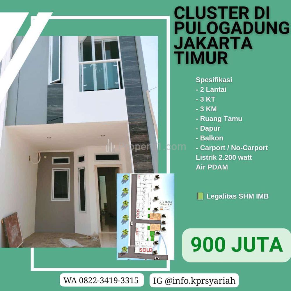 Dijual Townhouse Minimalis Modern di Pulo Gadung Jakarta Timur