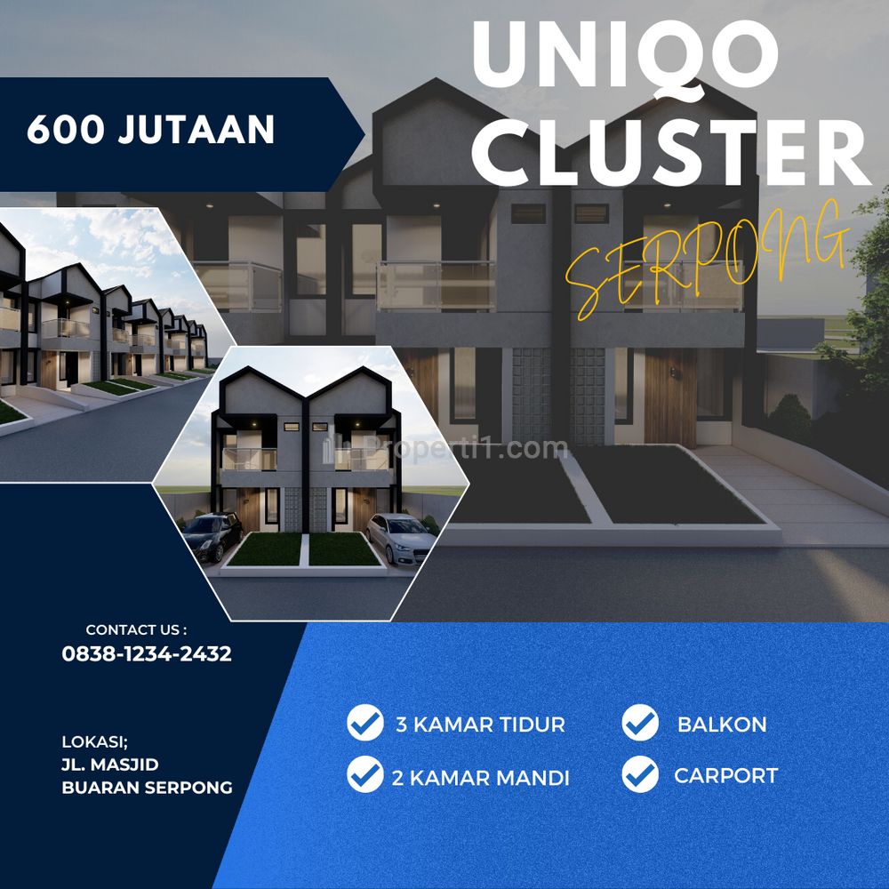Rumah Dijual di Serpong Tangsel Uniqo Cluster Serpong Tanpa BI Checking