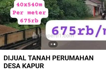 Dijual Tanah Tepi Jalan Desa Kapur Kota Pontianak