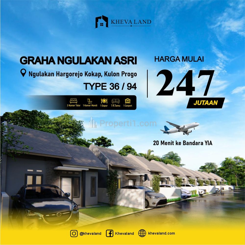 Jual Rumah 2 Kamar dekat Wates dan Bandara YIA Kulon Progo Yogyakarta - Graha Ngulakan Asri