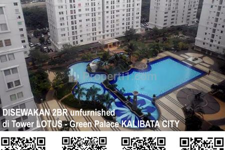 Disewakan Apartemen Green Palace Kalibata City - 2BR Unfurnished, Ada AC & Water Heater