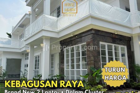 Jual Rumah Brand New 2 Lantai di Kebagusan Raya Jakarta Selatan - Dalam Cluster, 2 Muka, Taman Luas, Murah
