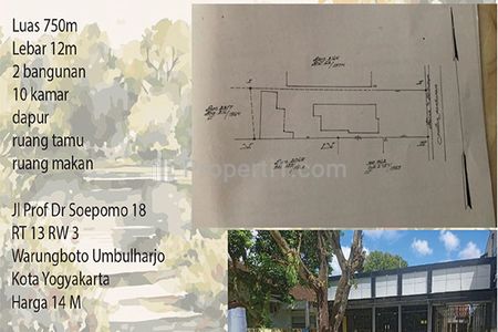 Dijual Rumah Cocok untuk Perkantoran di Jl Prof Dr Soepomo, Umbulharjo, Yogyakarta