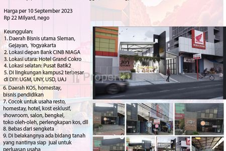Jual Cepat Tanah Bonus Bangunan di Gejayan, Sleman, Yogyakarta - Luas Tanah 867 m2