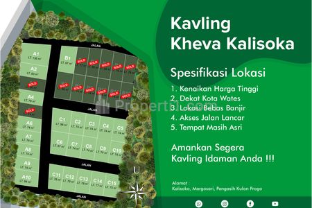 Jual Tanah Murah di Margosari Pengasih Kulon Progo Yogyakarta, dekat Universitas IKIP PGRI Pengasih Kulon Progo