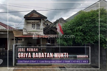 Jual Cepat Rumah 2 Lantai di Griya Babatan Mukti, Wiyung, Surabaya