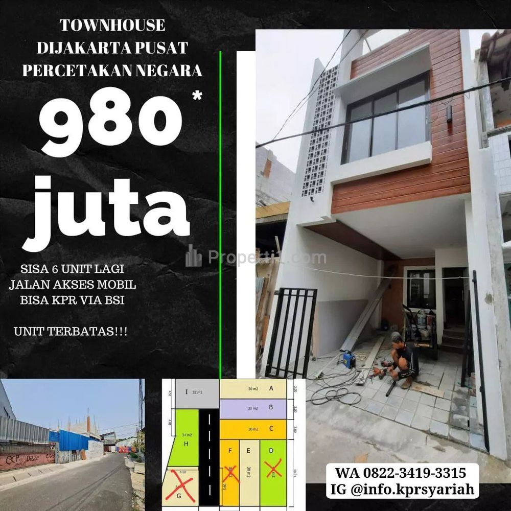 Jual Cepat Rumah 2 Lantai Strategis di Percetakan Negara Salemba Jakarta Pusat