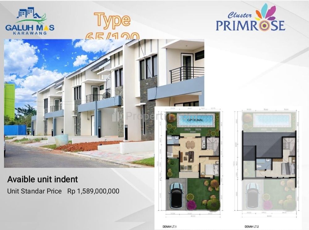 Dipasarkan Rumah Cluster Primrose di Galuh Mas Karawang Barat
