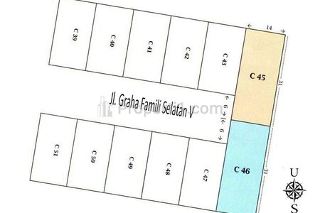 Jual Cepat Tanah Kavling di Graha Famili Surabaya - Luas 434 m2