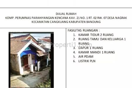 Dijual Cepat Tanpa Perantara Rumah di Perumnas Bumi Parahyangan Kencana, Cangkurang Soreang, Bandung