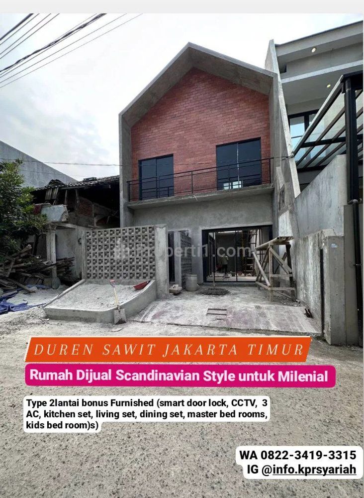 Dijual Rumah Scandinavian Style di Duren Sawit Jakarta Timur - Bonus Full Furnished