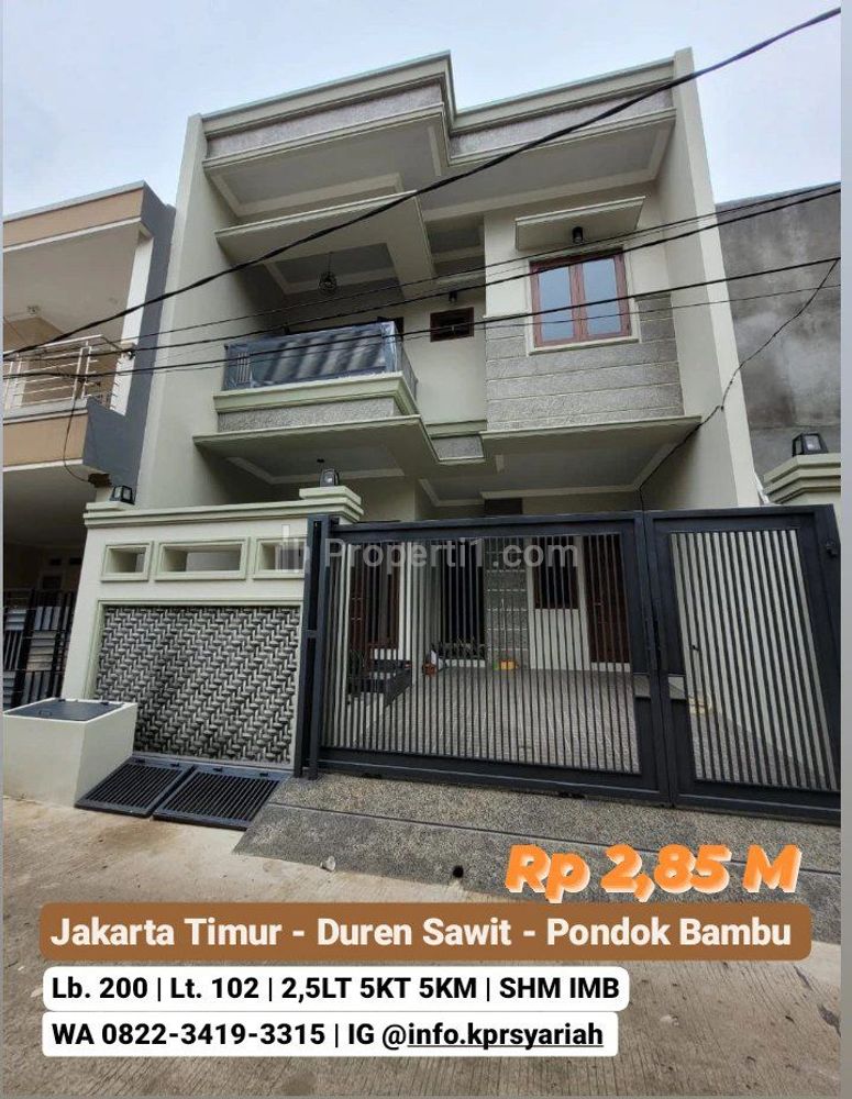 Dijual Rumah Baru Elegan dan Mewah 2,5 Lantai di Duren Sawit Jakarta Timur